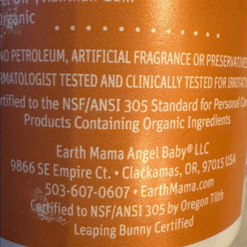NEW! earth mama SWEET ORANGE Baby Lotion Organic Unopened Pump FOR EVERYONE 8 oz